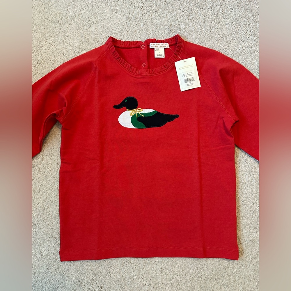 NWT/ The Beaufort Bonnet Company Red Sweater with Duck Motif - Picture 5 of 7